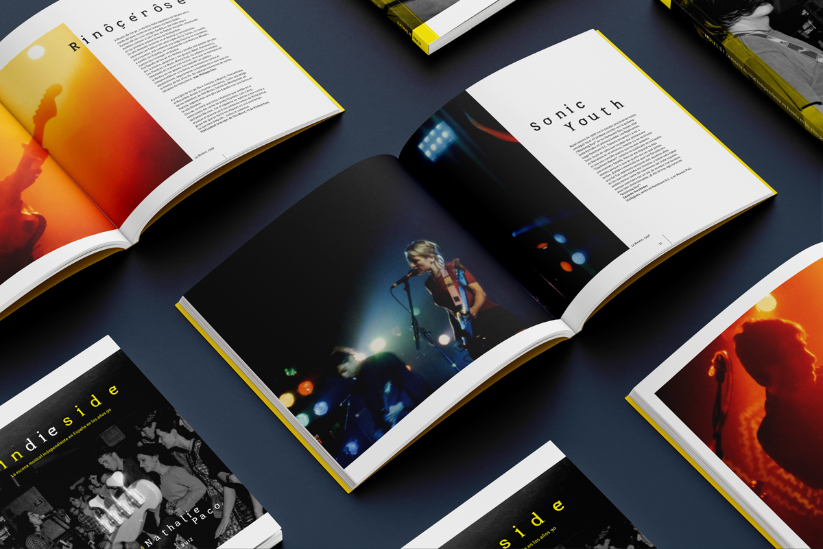 Diseño del libro de música indie Indieside con fotografías en color. Tea for two - diseño publicitario.